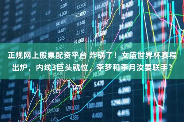 正规网上股票配资平台 炸锅了！女篮世界杯赛程出炉，内线3巨头就位，李梦和李月汝要联手？